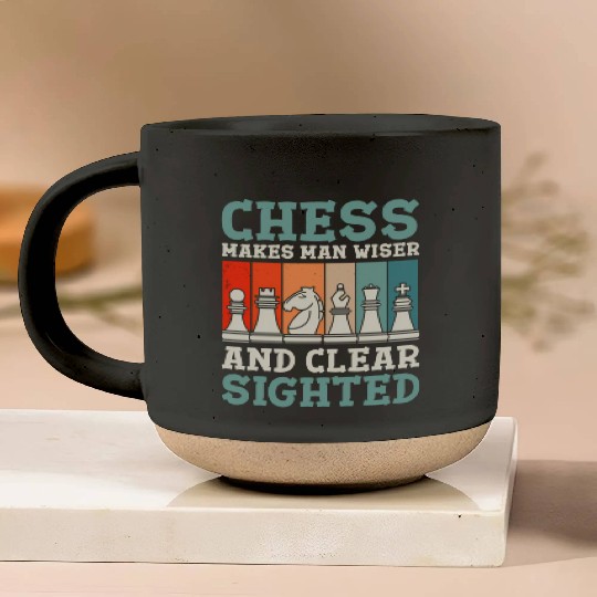 Chess Makes Wiser And Clear Pottery Mugs