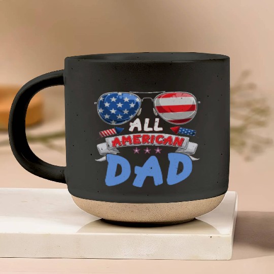 All American Dad US Patriots Fathers America Party Pottery Mugs