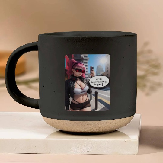 Cyberpunk Waifu Influencer Design 6 Pottery Mugs