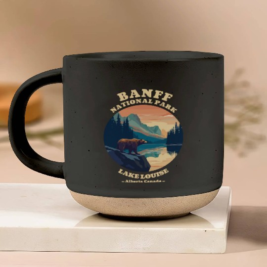 Vintage Retro Canadian Banff National Park Pottery Mugs