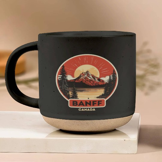 Vintage Retro Canadian Banff National Park Pottery Mugs