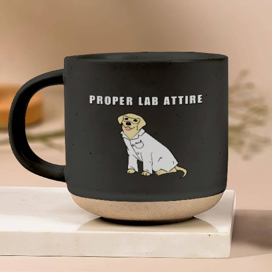 Proper Lab Attire Laboratory Dog Pun Science Pottery Mugs