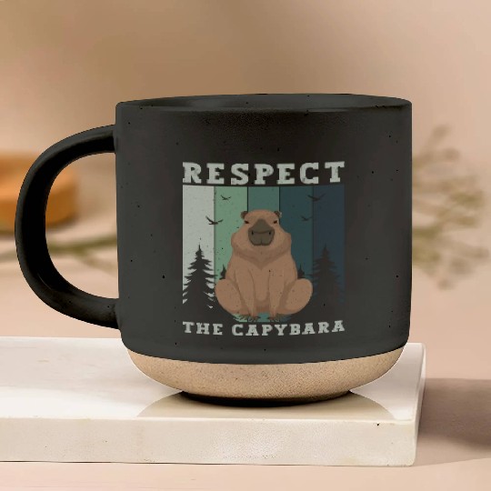 Retro Respect The Capybara Capybara Lover Meme Pottery Mugs
