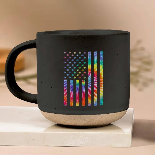American Flag Cat Lover LGBT Pride Month Feline Pottery Mugs