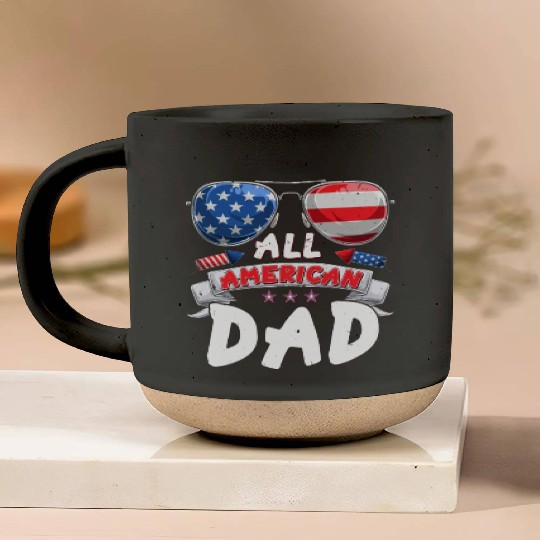 All American Dad US Patriots Fathers America Party Pottery Mugs