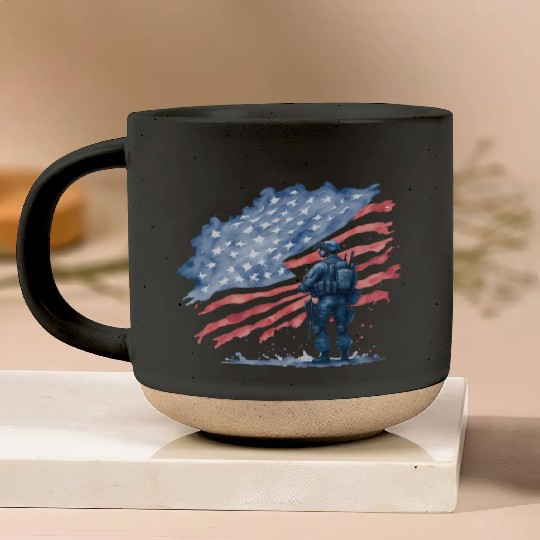 Stars And Stripes Pottery Mugs