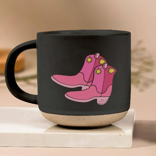 Pink Cowgirl Boots Cowgirl Pottery Mugs