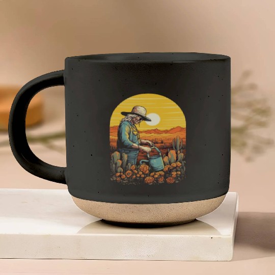 Gardener Grandma Watering Plants Garden Gardening Pottery Mugs