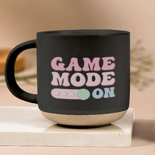 Game Mode On, Happy Game Day Pottery Mugs