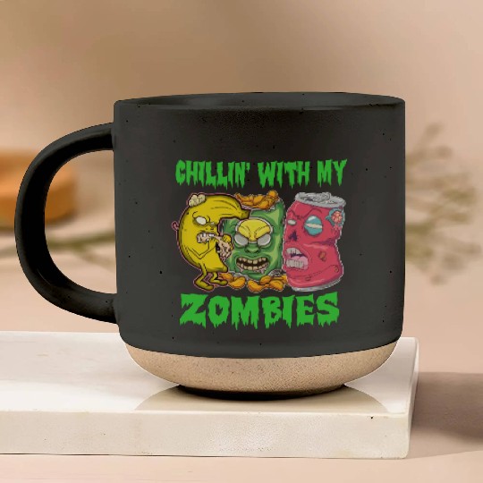 Zombie Halloween Food Lover Pottery Mugs