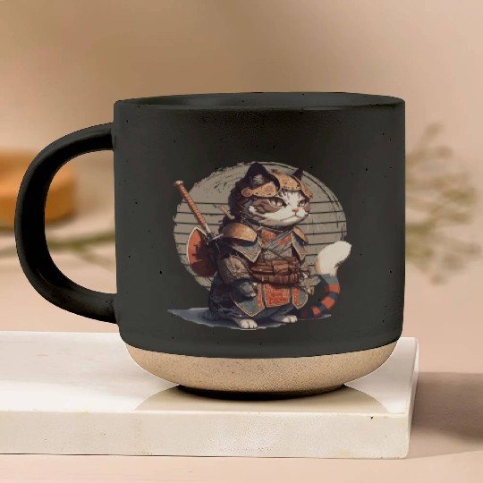 Samurai Cat Warrior Japanese Ninja Cat Kawaii Pottery Mugs