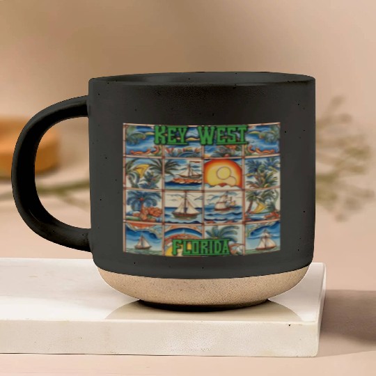 Key West Folk Art Pottery Mugs