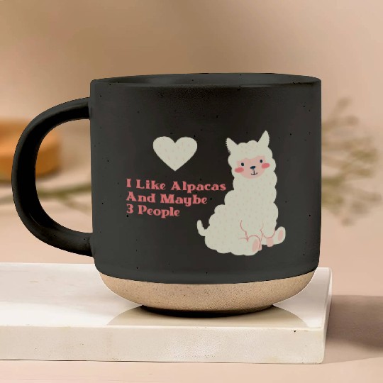 Alpaca Lover cute blue Pottery Mugs