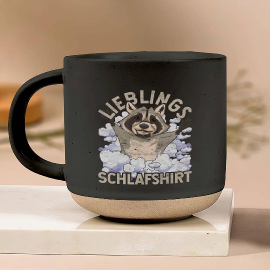 Night owl raccoon gift favorite sleep Pottery Mugs