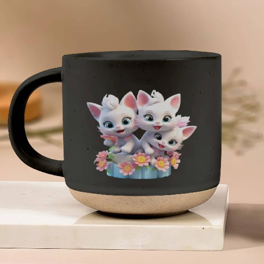 Cute Kittens 3D Ai Art Pottery Mugs