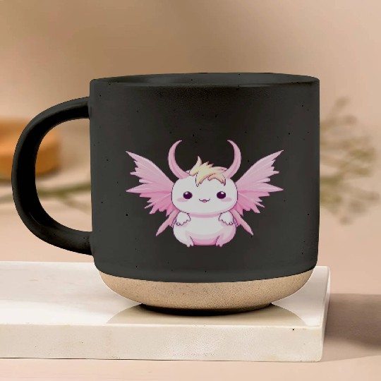 Axolotl Angel & Devil - Design with Horns and Wing Pottery Mugs