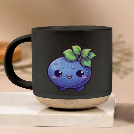 Blueberry kawaii Pottery Mugs