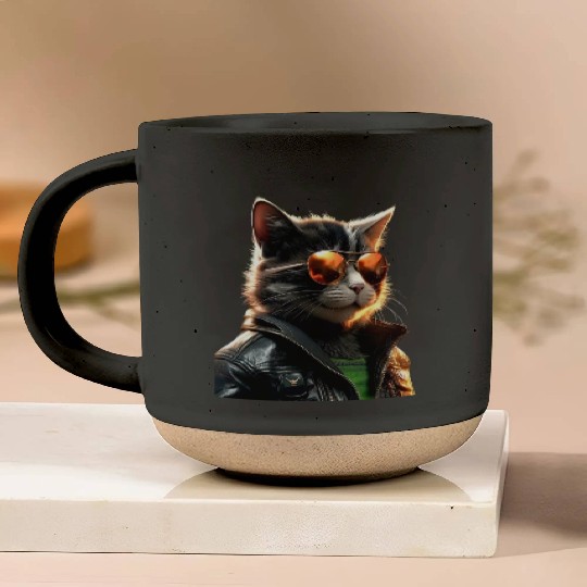 Cat With Sunglasses Cute Cat Mom Meow Paws Kitty Pottery Mugs