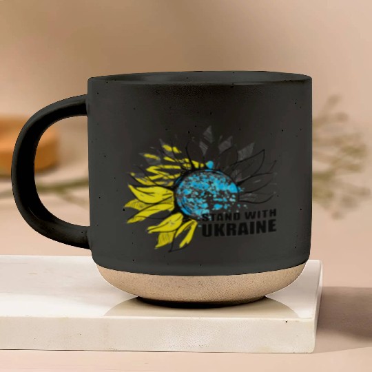 Sunflower Ukrainian Flag I Stand With Ukraine Ukra Pottery Mugs