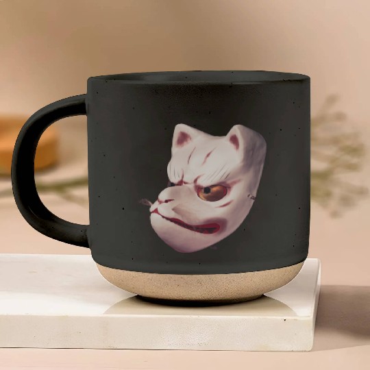 Cute Angry Face Pottery Mugs