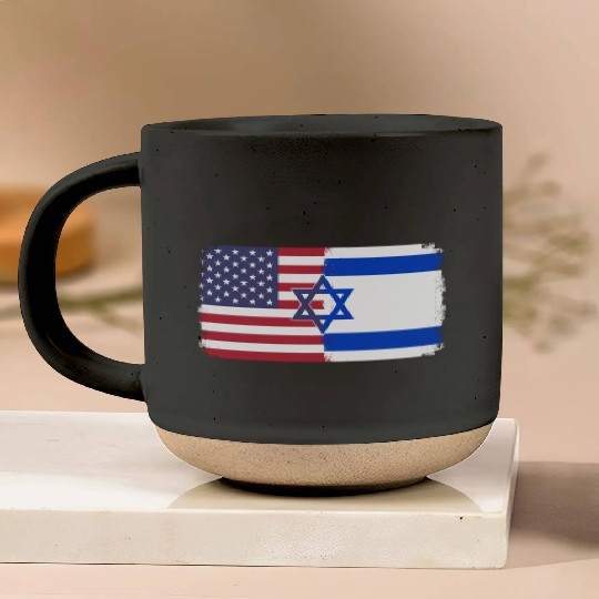 Israel Usa Flag Pottery Mugs