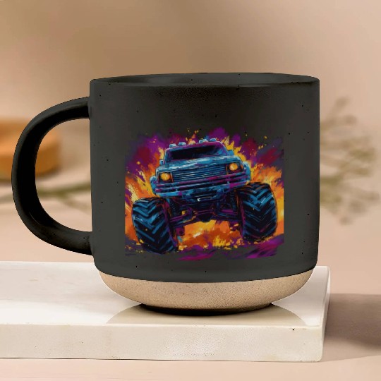 Monster Truck Big Retro Race Dad Trucker Lover Pottery Mugs