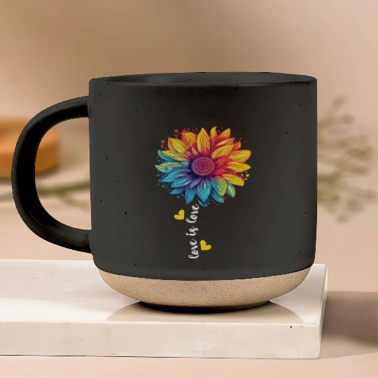 Rainbow Sunflower LGBT Community Pride Transgender Pottery Mugs