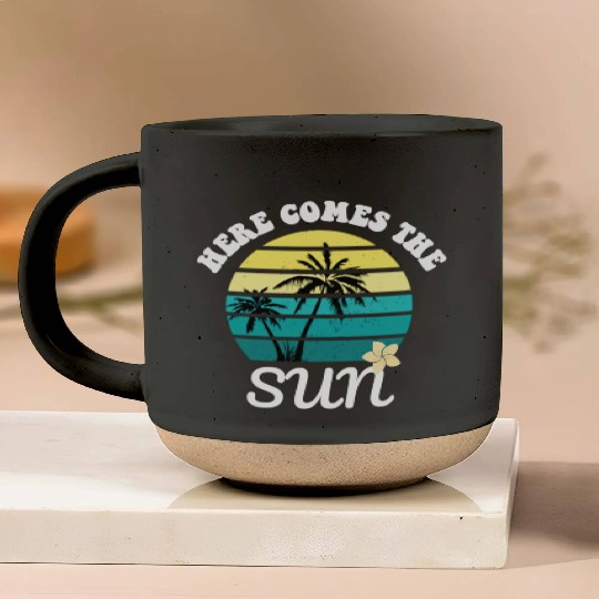 Here comes the sun Summer vacation Pottery Mugs