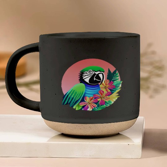 Macaw in the Tropics Pottery Mugs