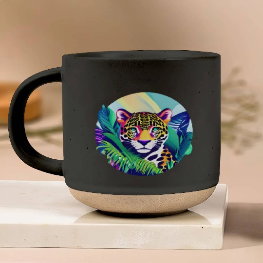Jaguar in the Tropics Pottery Mugs