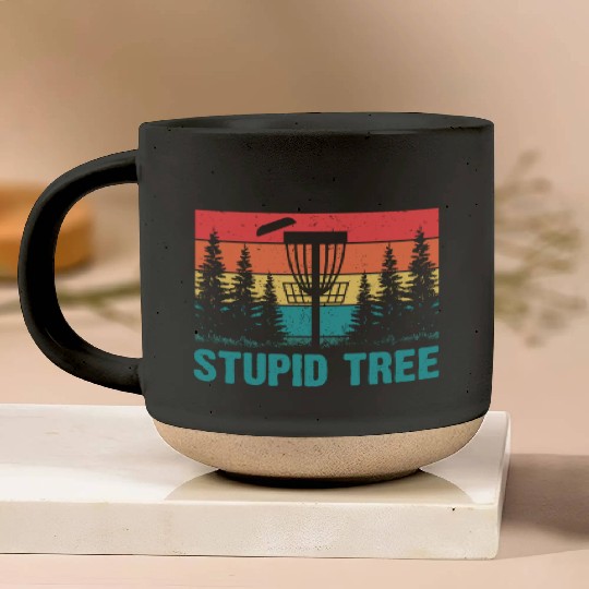 Funny Disc Golf Stupid Tree Art Frisbee Pottery Mugs