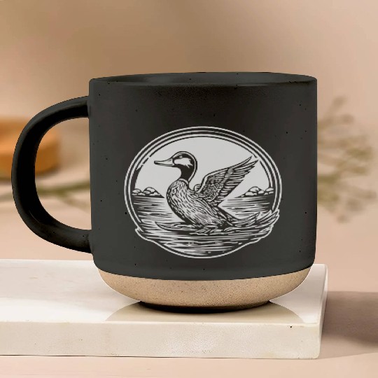 Duck Bird Nature Pond Pottery Mugs