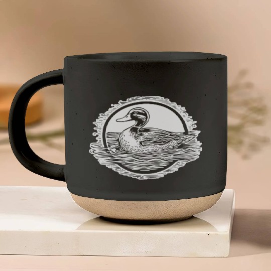 Duck Bird Nature Pond Pottery Mugs