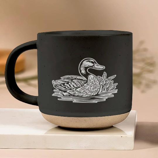Duck Bird Nature Pond Pottery Mugs