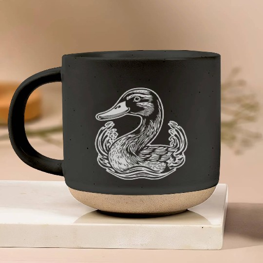 Duck Bird Nature Pond Pottery Mugs