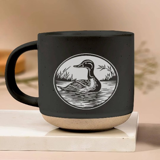 Duck Bird Nature Pond Pottery Mugs