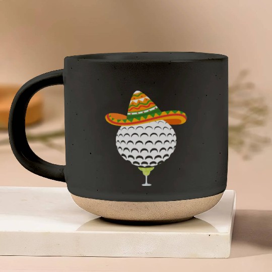 Margarita Golf Ball Mexican Sombrero Pottery Mugs