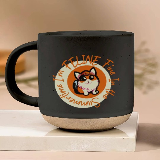 I'm FELINE Fine | Cat Lover Summer Animal Party Pottery Mugs