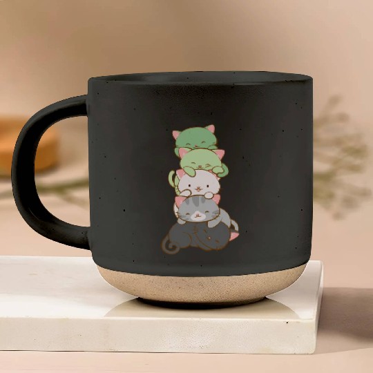 Aromantic Pride Kawaii Cats Lgbtq Anime Pottery Mugs