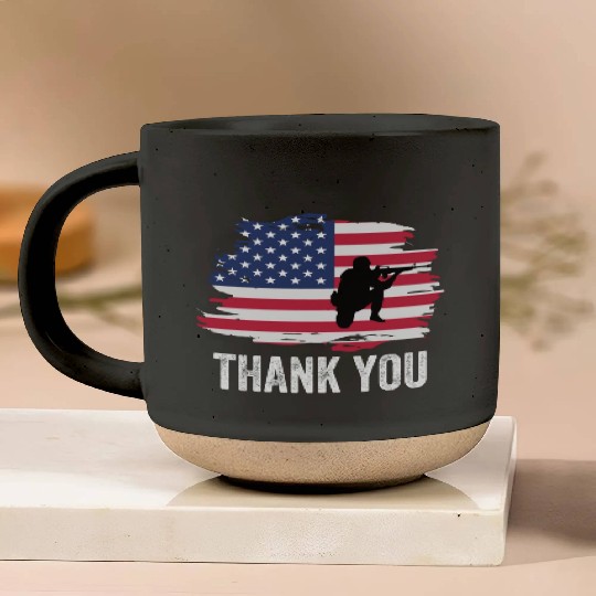 Thank You Us Flag Memorial Day Pottery Mugs