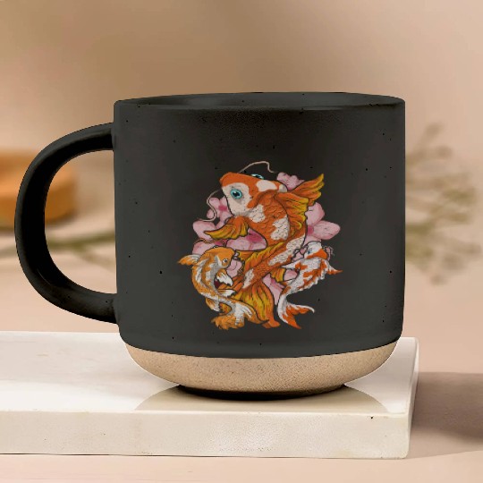 Cherry Blossom Nishikigoi Gift Sakura Koi Carp Pottery Mugs