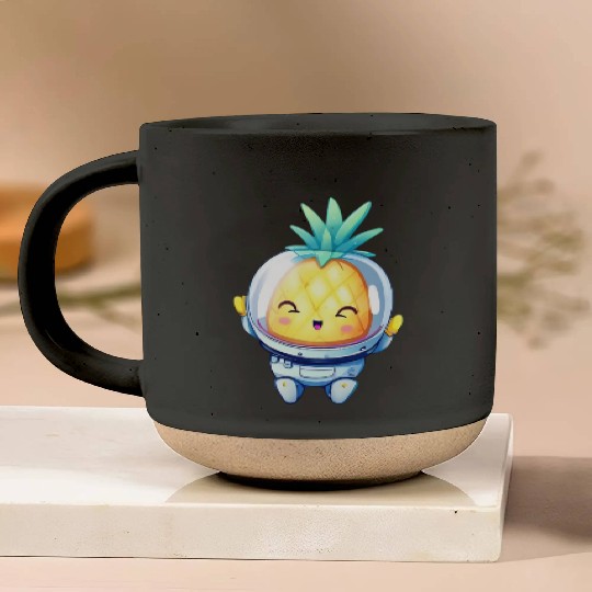 Kawaii astronauts pineapple Pottery Mugs