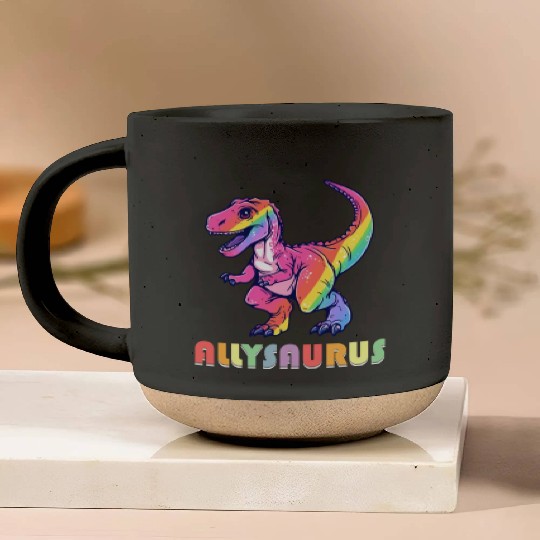 Allysaurus LGBT Transgender Dino Rainbow Lesbian Pottery Mugs