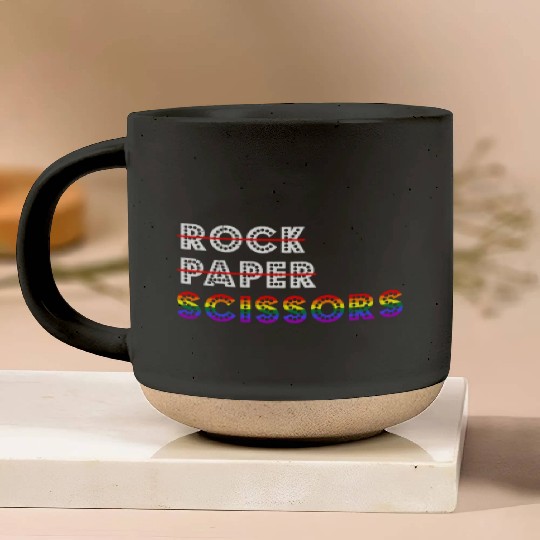 Rock Paper Scissors LGBT For Lesbians Lesbian Gay Pottery Mugs