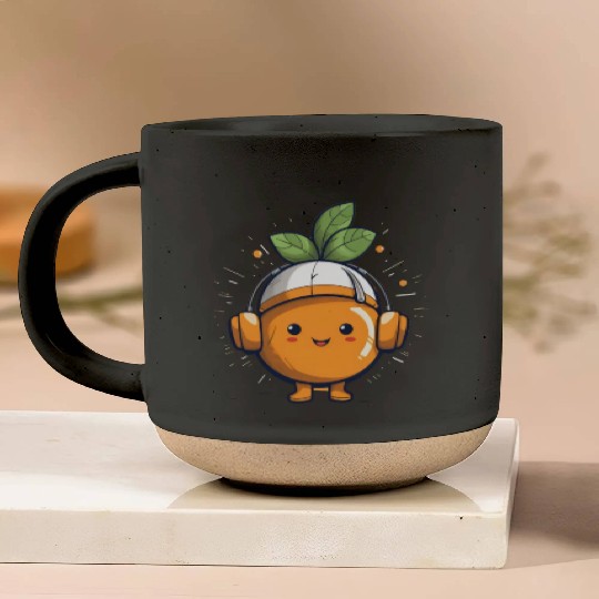 Orange Fruit Fruitarian Funny Cute Party Music Pottery Mugs