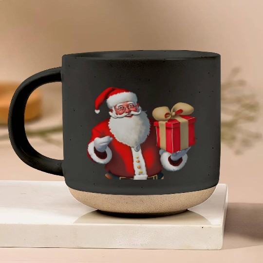 Festive Santa Claus design Pottery Mugs