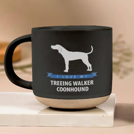 I Love My Treeing Walker Coonhound Pottery Mugs