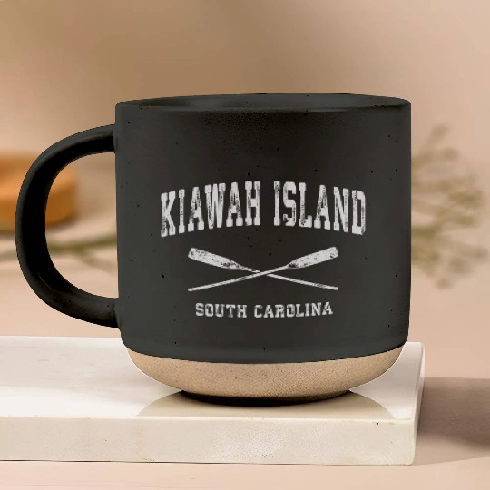 Kiawah Island South Carolina Nautical Crossed Oars Pottery Mugs