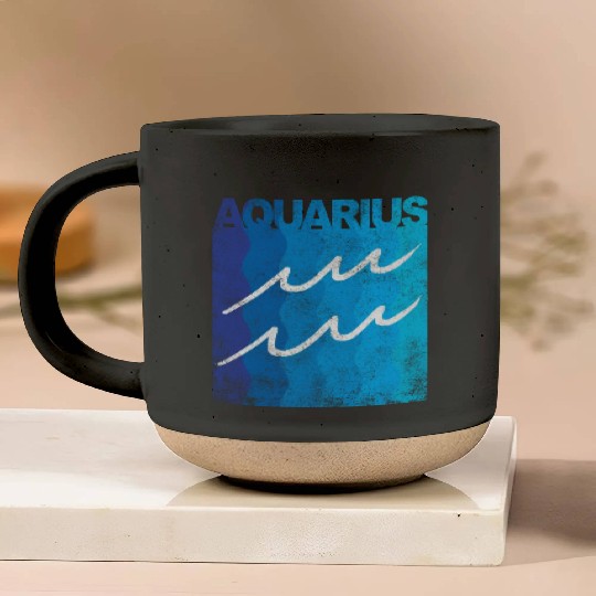 Zodiac Symbol Sign Aquarius Pottery Mugs