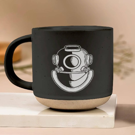 Diving Helmet Lifeguard or Diver Gift Pottery Mugs